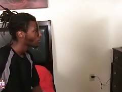 Ebony tranny knows the way to divert her boyfriend from vide...